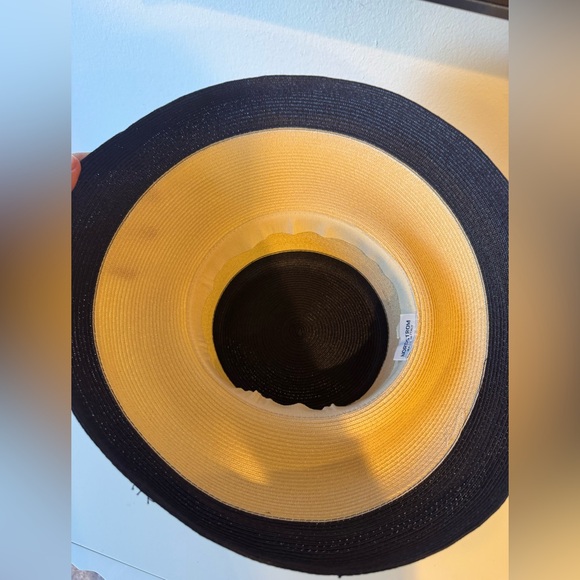 Nordstrom Black and Tan Raffia Hat Made in Italy - Picture 6 of 7